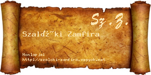 Szalóki Zamfira névjegykártya